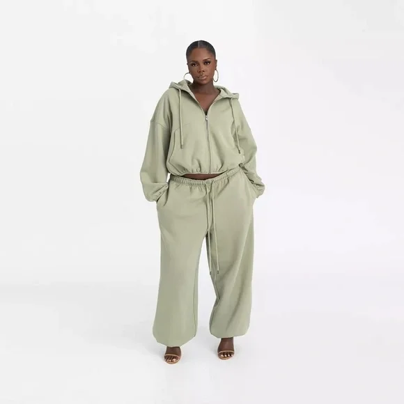 KBB by KAHLANA x Target Womens L Large The Zip-Up Hoodie Sweatshirt Olive Sweats - Picture 9 of 9